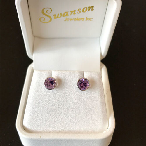 6mm Bezel Set Gemstone Earrings
